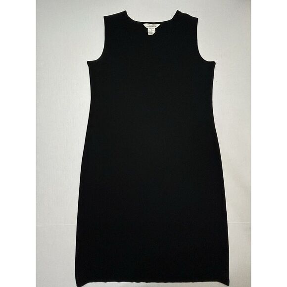 Misook Exclusively Pullover Tank Black Dress Large‎ Knit Sleeveless Sheath EUC - Picture 2 of 10